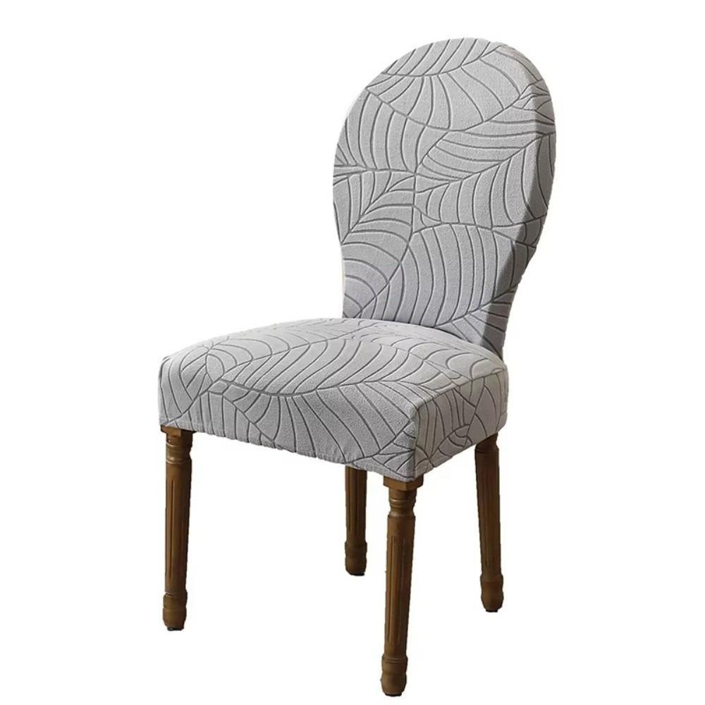 1PCS Jacquard Chair Cover Nordic Elastic Dining Room Chair Slipcover Round Back Furniture Protector for Kitchen Home Wedding