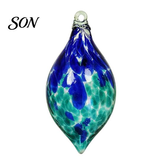 Ricordi in Vetro Artigianale Pallina Decorativa Soffiata a Mano, Colorata Decorazione Natalizia da Appendere Ornamenti Fatti a Mano per Albero, Finestra, Patio, Giardino, Interno