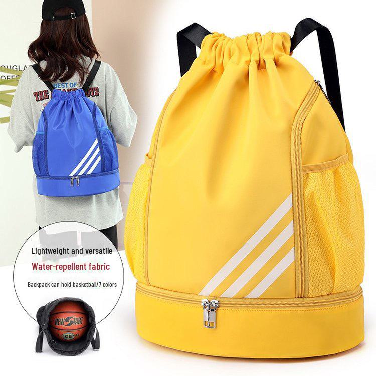 Drawstring Basketball Bag with Wet/Dry Separation, Large Capacity for Sports, Travel, Outdoor Activities.