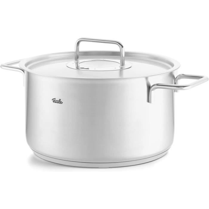 Faitout - fissler - collection pure - 24 cm - 5,7 l - inox recyclé avec couvercle métallique