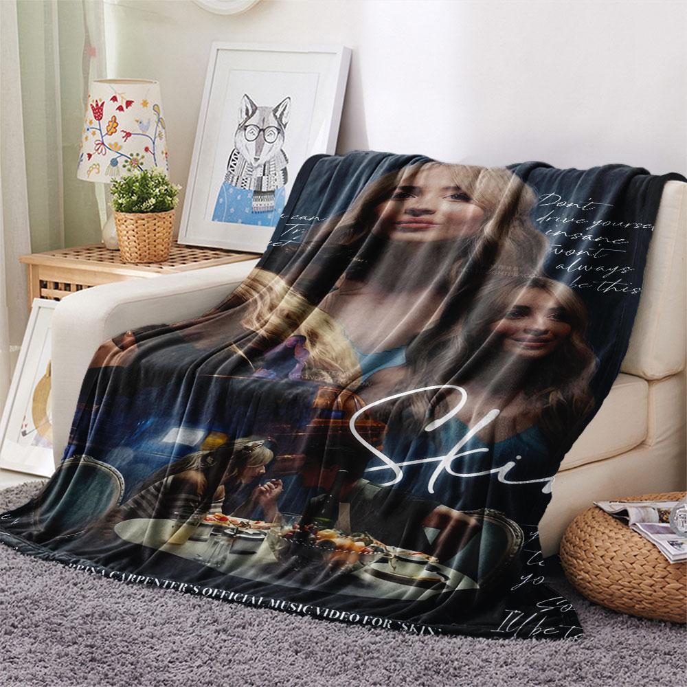 1PC Sabrina Carpenter Rhythm Blanket, High quality Comfortable for All Seasons, Home Decor, Warmth and Comfort
