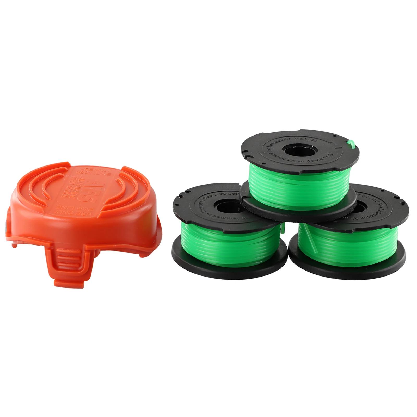 

3pcs Trimmer Spool Line + Cap For Black & Decker GL7033 GL8033 GL9035 A6482 Lawn Mower String Garden Power Tool Accessories CHINA
