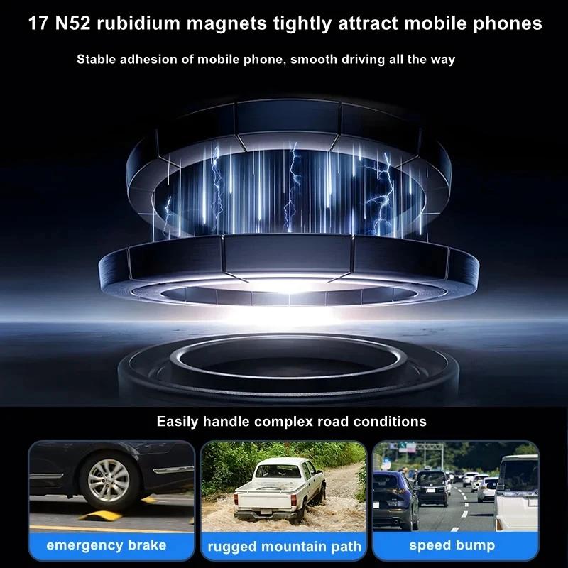 2026 New Bendable Detachable Magnetic Car Phone Mount Adjustable Angle ABS Holder Dashboard Mount
