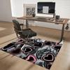 1pc Anime Heart Chair Mat - Office Desk Pad with Neon Pink Hearts, Anti-Slip Rug for Home Decor, Suitable for All Seasons, Gaming Room, Bedroom, Livin