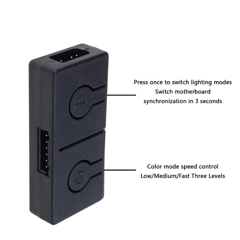 5V 3Pin ARGB Converter 5V to 12V ARGB Transfer 3Pin to 4Pin ARGB Light Fan Adapter Converter Splitter Expansion