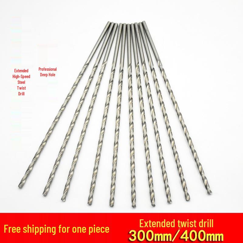 Specialty 700/800mm Extended Straight Shank Twist Drill Bit – High-Speed Steel for Woodworking, Stainless Steel, Iron.