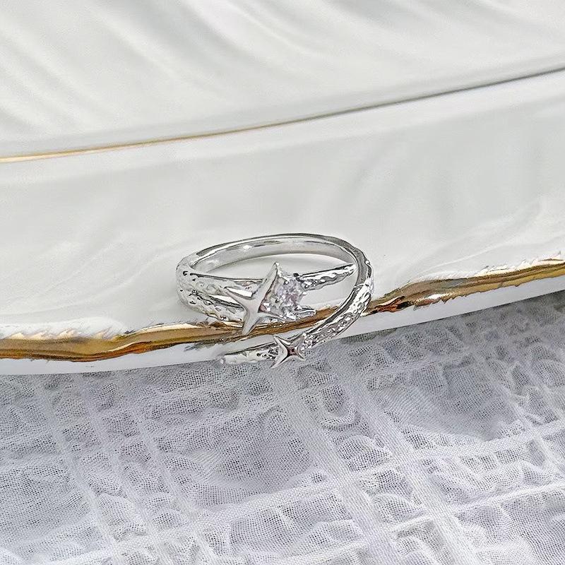 

Butterfly Star Love Daisy Ring Female Niche Design High-End Fairy Super Flash Zir*****Pen Ring Adjustable opening