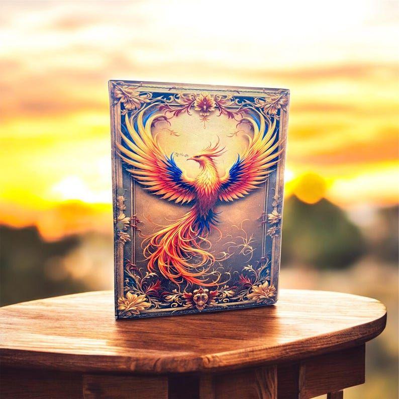 Phoenix Art Leather Journal | Vintage Handmade Diary with Antique Lock