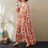 2025 New Thin Round Neck Long Sleeve Loose Slim Large Swing A-line Dresses