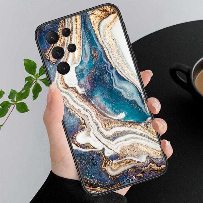 Grün-Gold-Marmor Handyhülle Für Samsung A52S A21S A33 A23 A35 A55 A14 A32 A52 A53 A54 A51 A71 A15
