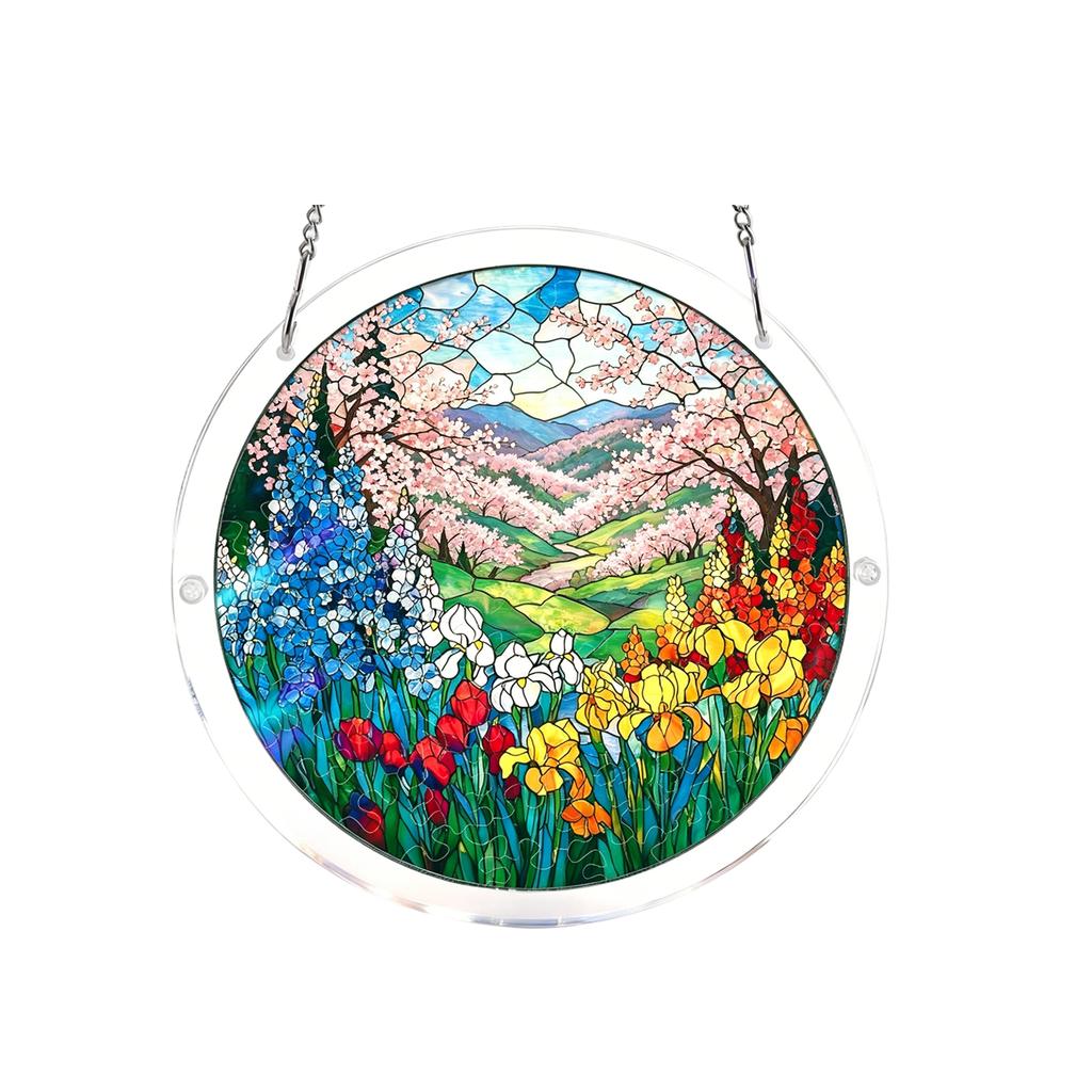 Acrylic Puzzles Suncatcher Window Hanging, 83 Pieces Catcher Stained Glass Acrylic Puzzle Decoration For Women Men Mom Birthday Gift Home Decor