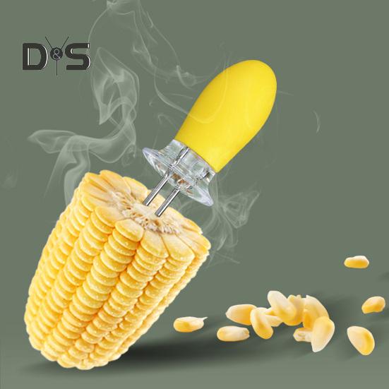 1 Pair Widely Used Corn Holder Reusable Sturdy Corn On The Cob BBQ Fork Skewer