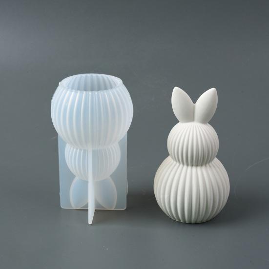 Silicone Molds Easter Bunny Egg Casting Mold Set for Plaster Soy Wax Resin Flexible Easy Release Craft