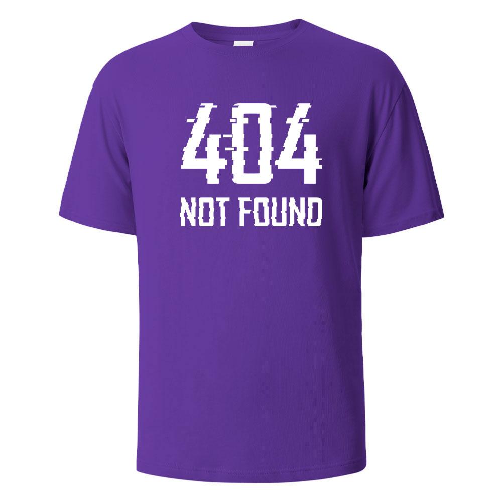 404Not Found Print TShirt Summer Tees For Men Women 100 Cotton Oneck Oversize Casual Short Sleeved Tops