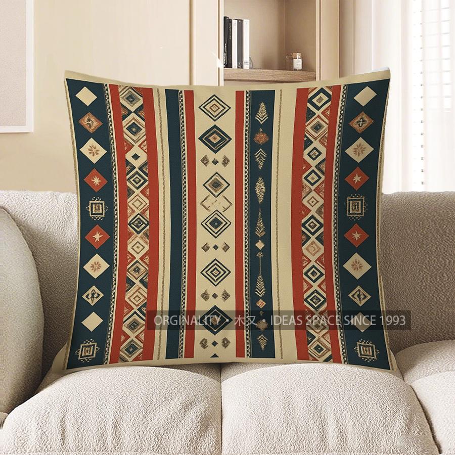 Home Decor Bohemian Geometric Pattern Digital Print Pattern Cushion Cover Suitable For Sofa Bedroom Car Pillow Cover