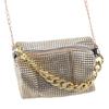 Women Messenger Bag Golden Rhinestones Handbag Thick Chain Messenger Bag Fashionable Trendy Handbag