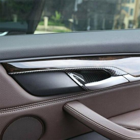 Carbon Fiber Door Handle Bowl Cover Trim Fits BMW X5 F15 14-18 X6 F16 15-18