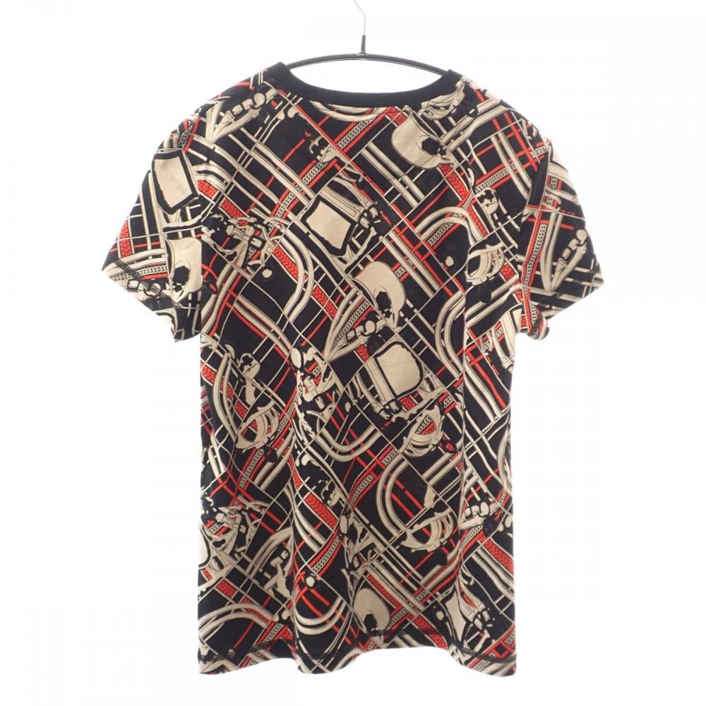 HERMES H3H4619DX0234 38 Kurzarm-T-Shirt schwarz Baumwolle Herren