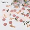 200PCS Leaves Confetti Green Gold Round Paper Love Confetti for Wedding Birthday Party Decorations