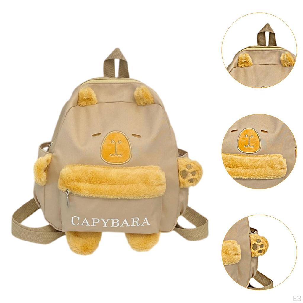 Capybara Plush Backpack Cartoon Casual Stuff Bookbag for Adults Girls Women Boys