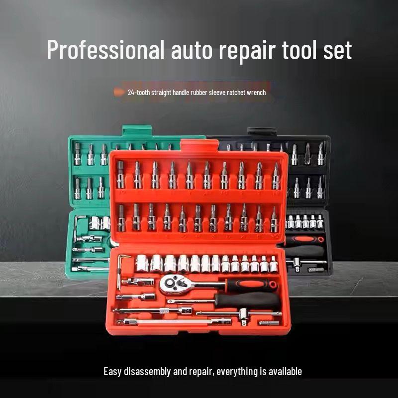 46-Piece Multifunctional Tool Set: Screwdrivers, Ratchet & Socket Wrenches for Home Repair