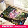 Pokemon Eevee Magical Forest Print Non-Slip Doormat for Home Indoor Decor