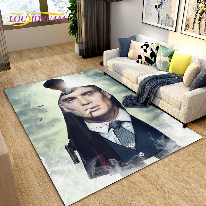 Tappeto Area Grande Peaky Blinders Tommy Shelby, Tappeto per Soggiorno Camera da Letto Divano Zerbino Decorazione, Tappetino Antiscivolo per Cucina