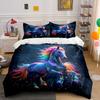 "Rainbow Horse Art Decor Set" Soft Skin-Friendly Bedding Set Includes 1 Duvet Cover And 2 Pillowcase Gift