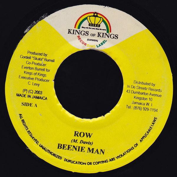 

7inch Record BEENIE MAN / HOLLOW POINT - Row / Easy none Kings of Kings 2003 Jamaica Reggae, Ska & Dub Used