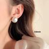Cherry blossom powder steamed bread pearl stud earrings temperament advanced sense silver bread beads earrings temperament versatile earrings