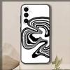 Abstract Wavy Line Art Design   Phone Case Black Silicone Soft For Samsung Galaxy A73,A72,A71,A70,A53,A52,A51
