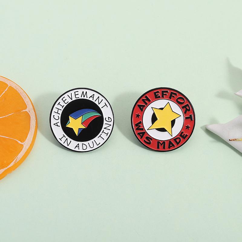 An Effort Was Made Enamel Pin Custom Quote Achievemant In Adulting Rainbow Star Brooch Lapel Badge Jewelry Gift For Friends