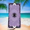 Purple Eye Print Beach Towel - Super Absorbent Quick Dry Microfiber, Moon & Star Pattern Blanket for Picnic & Outdoor Relaxation