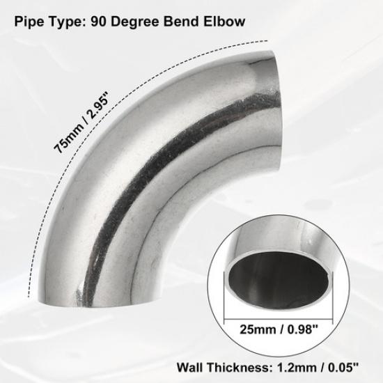 TWO OD 1 Inch Mandrel Bend Elbow Bend Tube Car Exhaust Elbow Pipe Universal