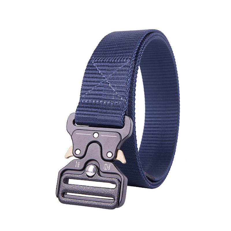 Belt Male Cobra Button Nylon Tactical Belt Outdoor Sports Multifunctional Braided Belt 125cm темно-синий