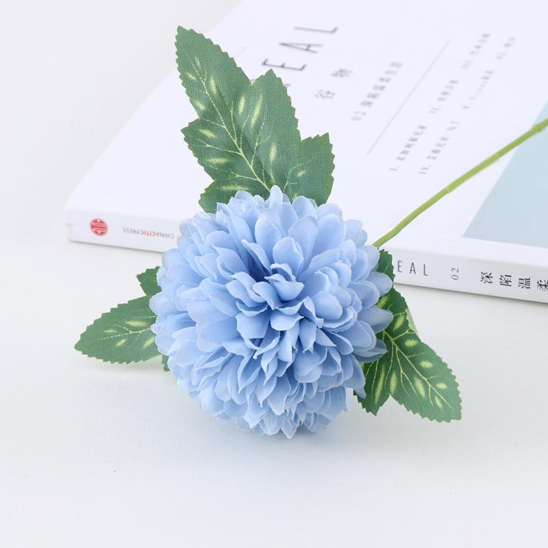 5pcs/lots Artificial Table Tennis Chrysanthemum Dandelion Fake Flower Branch Wedding Bouquet Home Living Room Garden Plant Decor