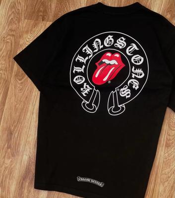 Schwarzes amerikanisches Lippenabdruck Herren Sommer Rundhals T-Shirt in Übergröße Retro Street Casual Reine Baumwolle Übergröße Kurzarm Top