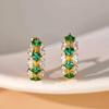 Luxury jewelry embellished ear buckles, contrasting rhombus horse eye women's earrings, French geometric earrings