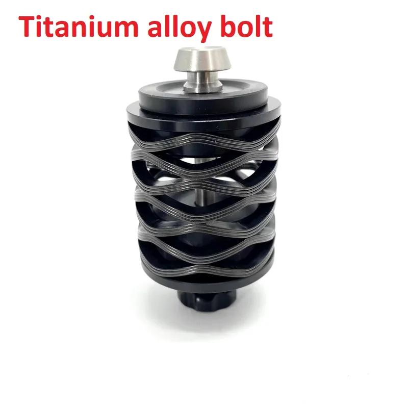 For Brompton Bike Suspension Block Folding Bike Rear Shocks Aluminum Alloy 3 Layer Spring Titanium Alloy Bolt Steel Bolt Titanium-Black