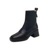 Coarse Heel Knitted Short Boots Women's Autumn and Winter High Heel Skinny Boots Versatile Elastic Socks Boots Martin Boots