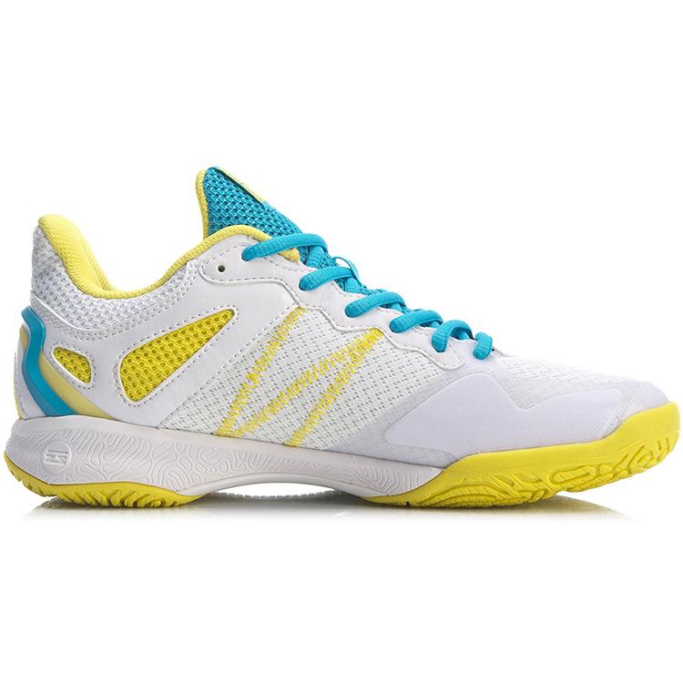 Li Ning Gyrfalcon 4 Slip Resistant And Breathable Low top Badminton Shoes Women's White Yellow AYTR014-2