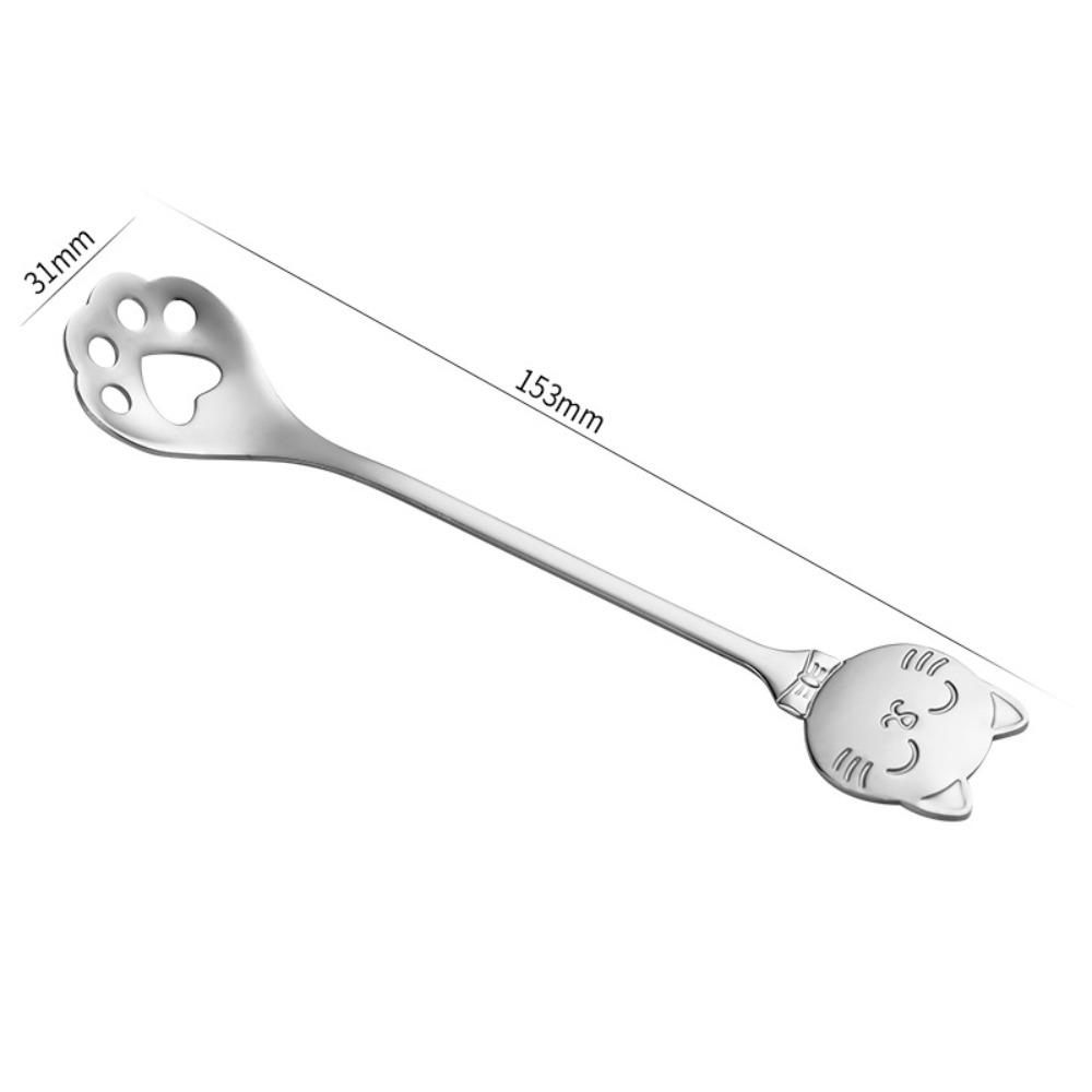 Stainless Steel Coffee Spoon Paw Design Stirring Spoon Cute Ice Cream Spoon  Tableware