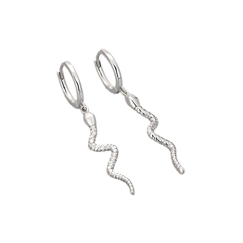 Minimalist Snake Hoop Earrings For Women Chic Cool Tone Fashionable Elegant Personalized Jewelry Accessories