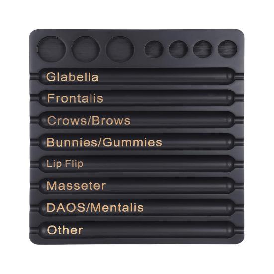 Aesthetic Practitioner Injector Tray with 8 Slots 7 Grids Professional Cosmetician Nurses Label Vial Holder Injector Storage Organizer Tray