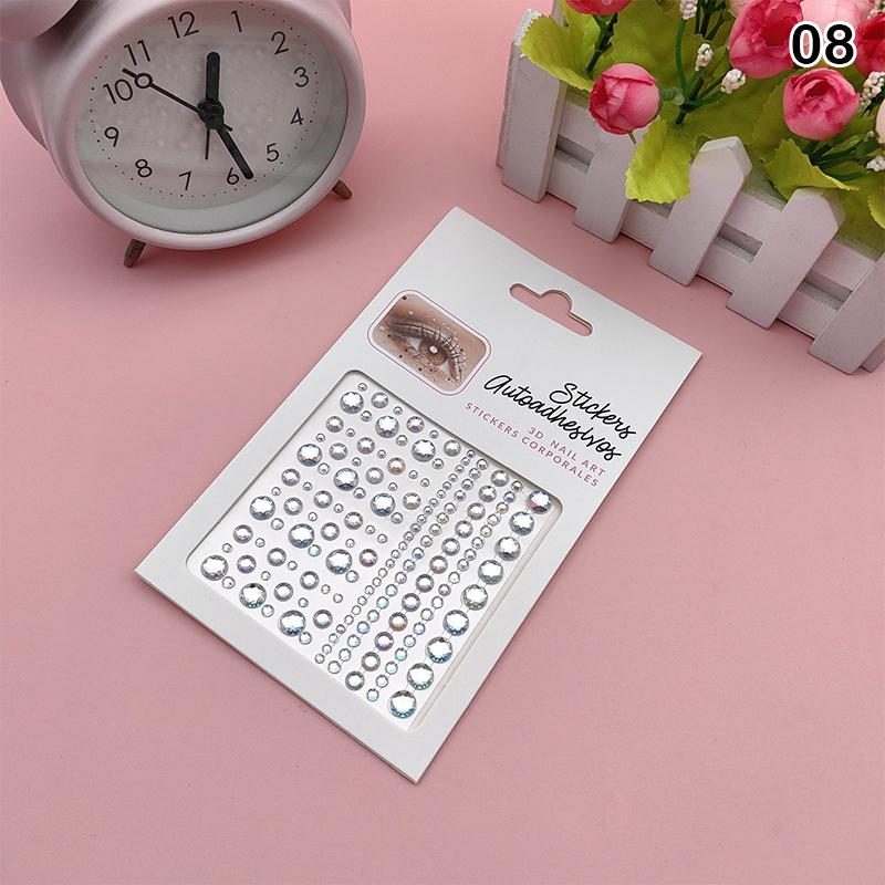 Gesichtsstein-Aufkleber 5D Bunter Strass-Tattoo-Lidschatten-Aufkleber für Festival Nägel Körper Make-up Bling Schmuck DIY Dekor