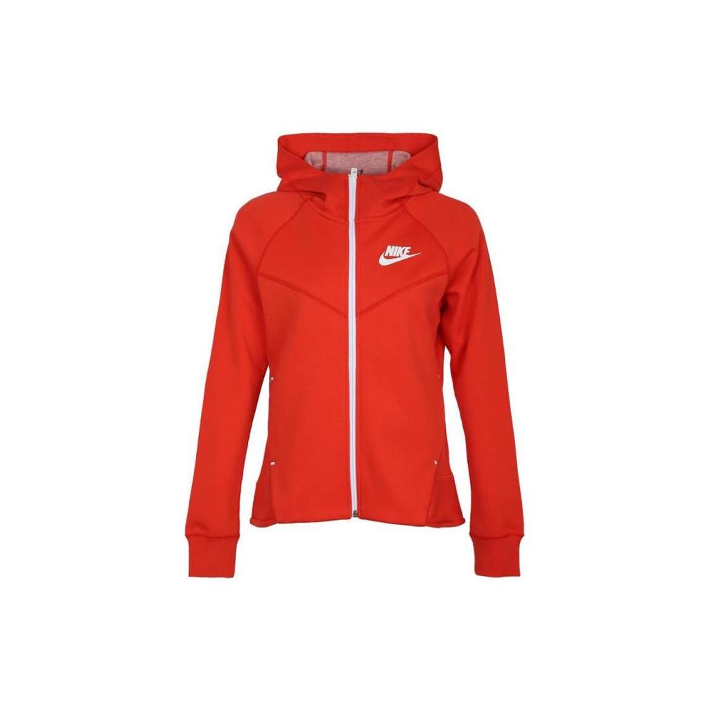 Nike Logo Print Solid Color Hooded Jacket Women Jackets Orange 930760-634