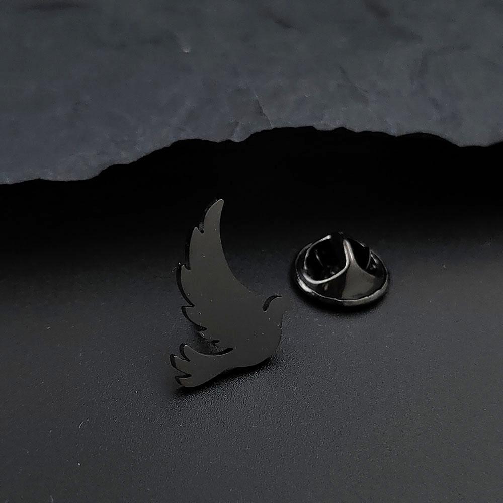 Stainless Steel Hummingbird Brooch Men Cute Animal Design Jewelry Wedding Men's Shirt Suit Badge Lapel Pins Accessory