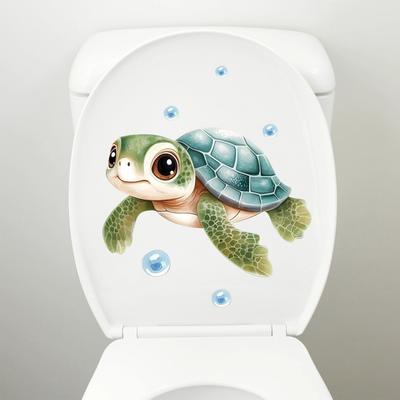 Leuchtet im Dunkeln Toilettensitz-Aufkleber Meeresschildkröte Wal Badezimmer Wandaufkleber Unterwasser Ozean Aufkleber für Toilettenspülkasten Deckel Zubehör