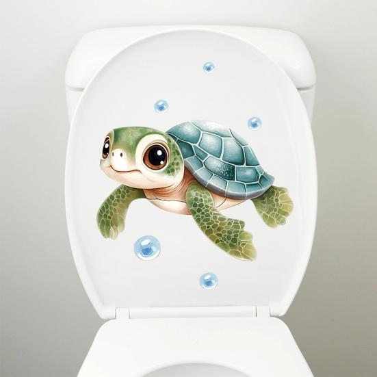 Leuchtet im Dunkeln Toilettensitz-Aufkleber Meeresschildkröte Wal Badezimmer Wandaufkleber Unterwasser Ozean Aufkleber für Toilettenspülkasten Deckel Zubehör