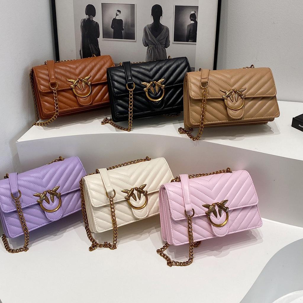 Modische Kette mit Gittermuster Kleine quadratische Tasche Modisch Hochwertig Einfach und Trendig Vielseitige Schulter-Handtasche Umhängetasche